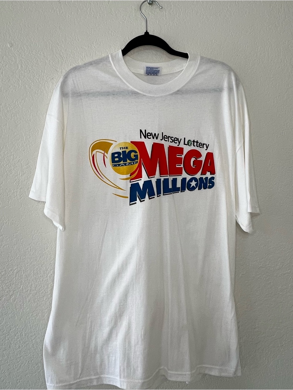 VTG‎ 90s Mega Million Lottery Gambling Promo White T-Shirt Unisex Hanes Beefy XL